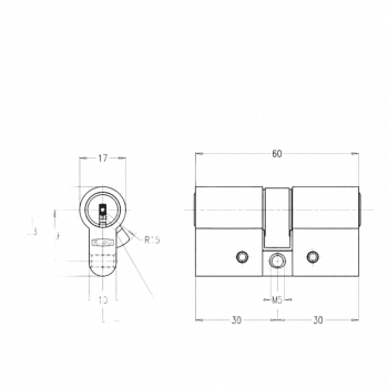 Doppelzylinder KESO 8000 Omega² mit erhöhtem Aufbohrschutz 81.C15